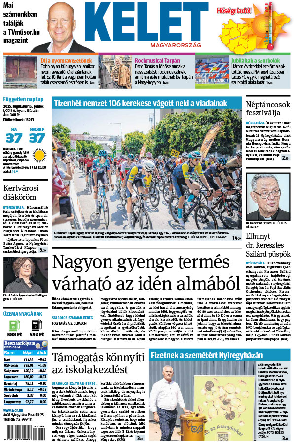 Lapszám: 2025.08.15. + MELLÉKLET