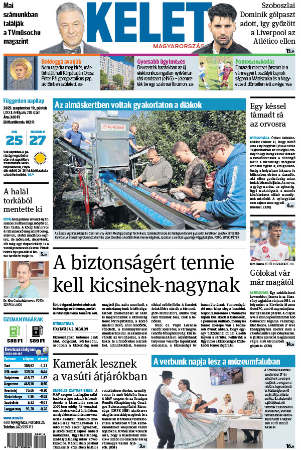 Lapszám: 2025.09.19. + MELLÉKLET