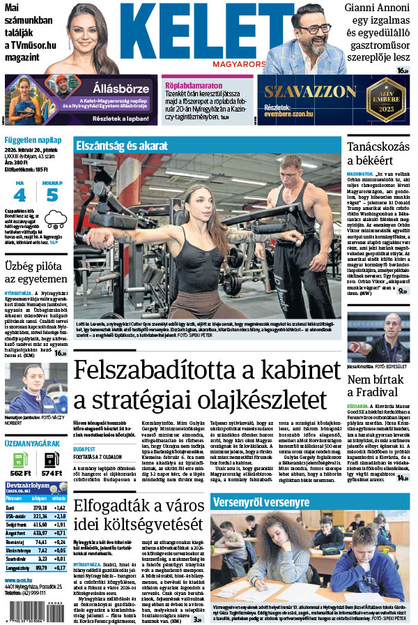 Lapszám: 2026. 02. 20. + MELLÉKLET