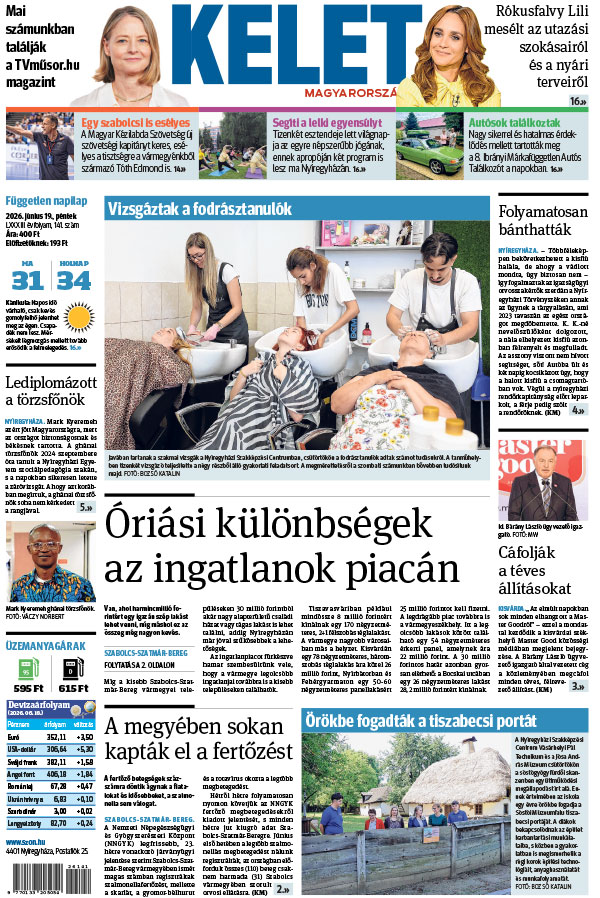 Lapszám: 2026. 06. 19. + MELLÉKLET
